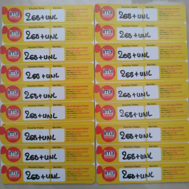 Voucher Data INDOSAT OOREDOO 2GB Unlimited 30Hari [Kode Bisa Dikirim via Chat]