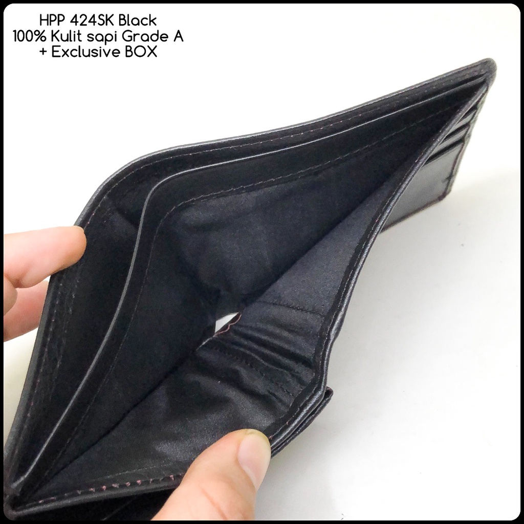 Exclusive dompet hush puppies 424 classic black replica mirror dompet cowok dompet pria dompet murah