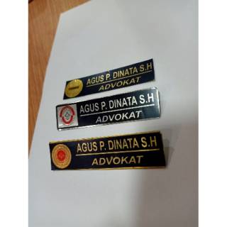 Jual Name Tag Papan Nama Dada Custom Logo PERADI KAI IKADIN ADVOKAT ...