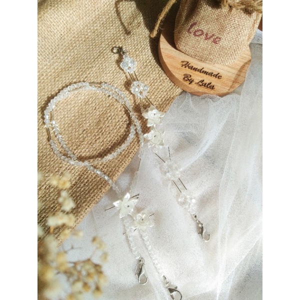 Strapmask set kristal premium collection / kalung masker crystal