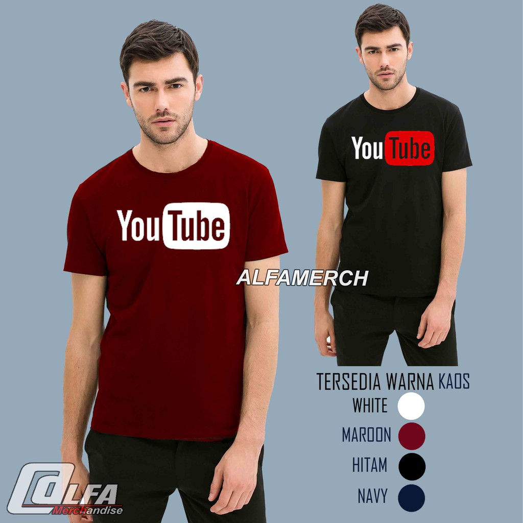KEREN Baju KAOS YOUTUBE SIMPLE Pria  Distro Lelucu distro keren Pria Wanita