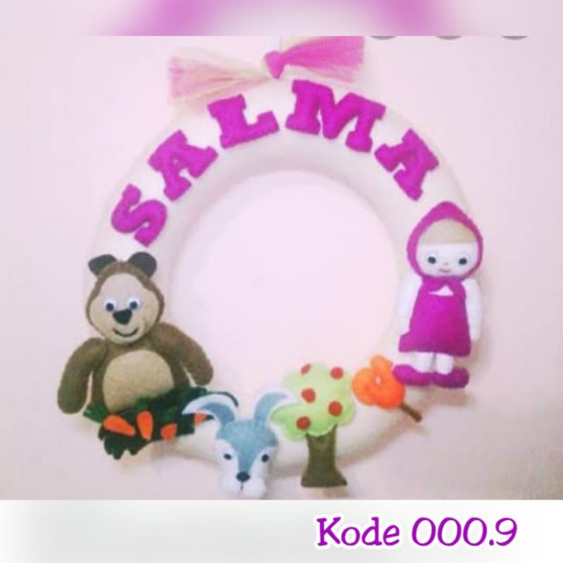 Hiasan Dinding Hiasan Pintu Lingkaran Dari Kain Flanel Shopee Indonesia