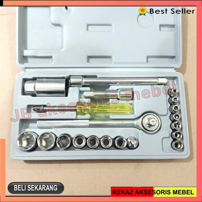 KUNCI SOCK SET 21pcs MERK ATS / KUNCI OBENG SHOCK SOK SOCKET 21pcs ATS