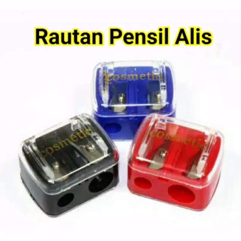 peraut pensil alis 2 in 1 peraut kosmetik