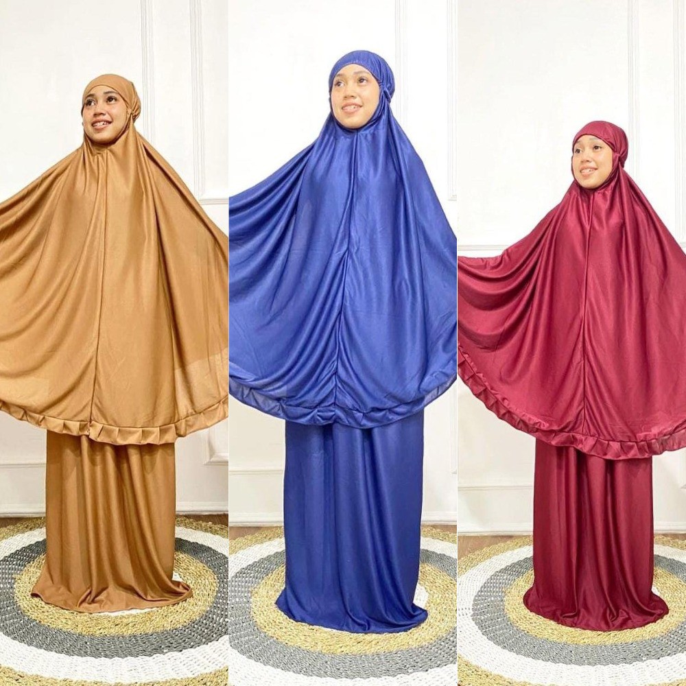 MUKENA TRAVELING - MUKENA DEWASA / MUKENAH POLOS RENDA BAHAN HYGET SERENA (TELEKUNG)