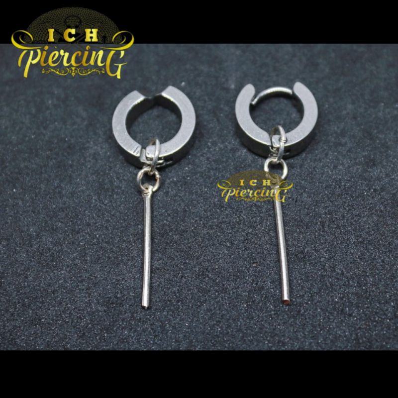 Anting Pria wanita Tindik dan Jepit Model Batang 1 / Anting Titanium steel / Anting BTS / Anting K-Pop / Anting VIRAL