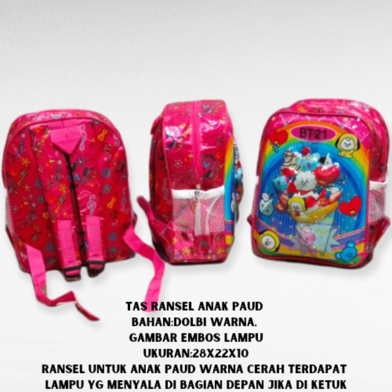 Tas Ransel Anak Murah TK Paud Lampu Ketuk Satu