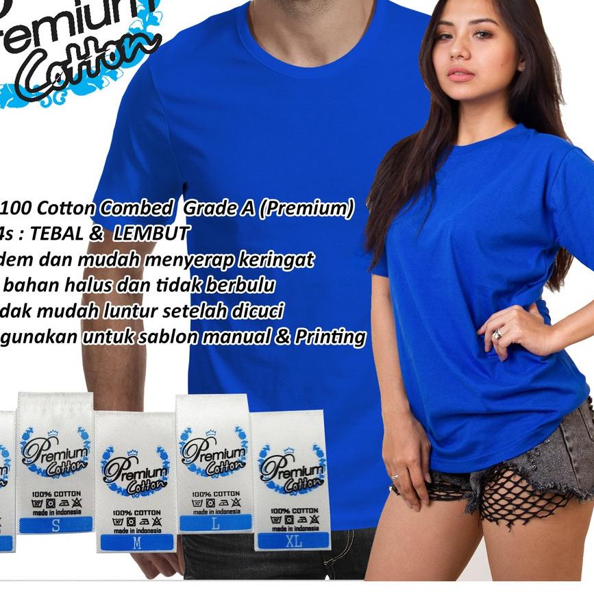 ✱ Kaos Polos Katun Premium 24s BIRU BENHUR / Kaos Polos 24s / Kaos Polos Premium ➾