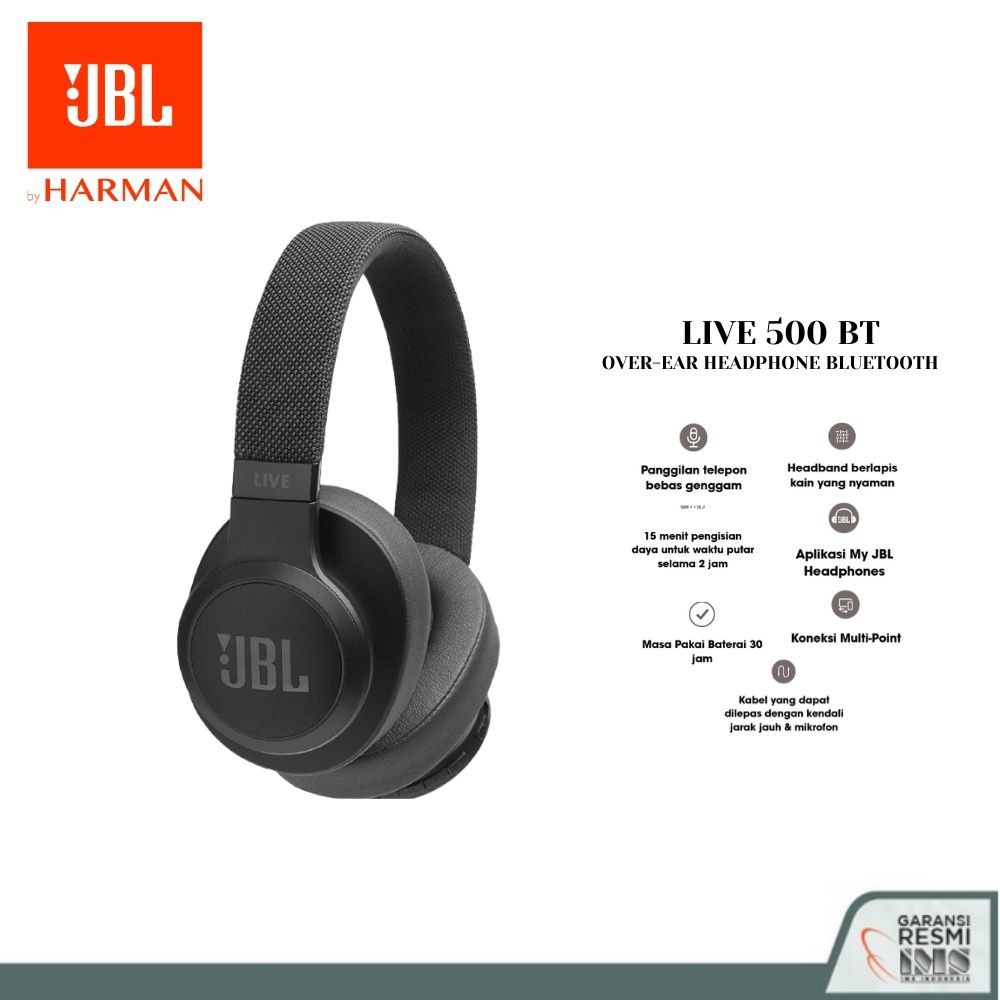 Hanya Di Shopee Jbl Live 500bt Wireless Over Ear Headphones With Voice Assistant Garansi Resmi Shopee Indonesia