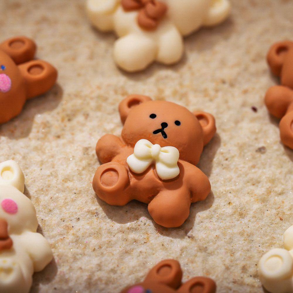 AUGUSTINA Agustinina Kartun Dekorasi Nail Art Resin Alpaka Dasi Kupu Beruang Kelinci Peluk bear DIY Perhiasan Kuku