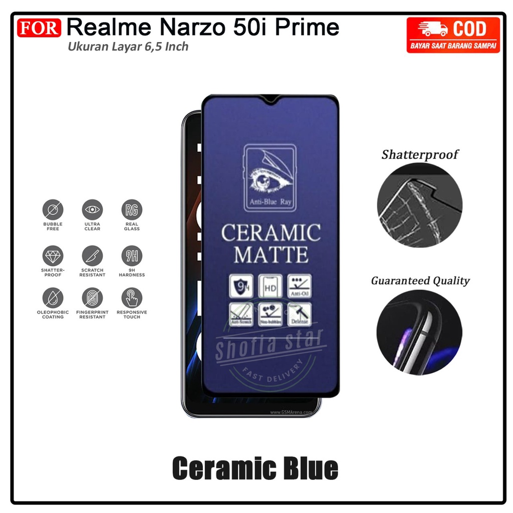 Tempered Glass AG Matte Realme Narzo 50i Prime Tg Layar Anti Glare Kaca Full Cover