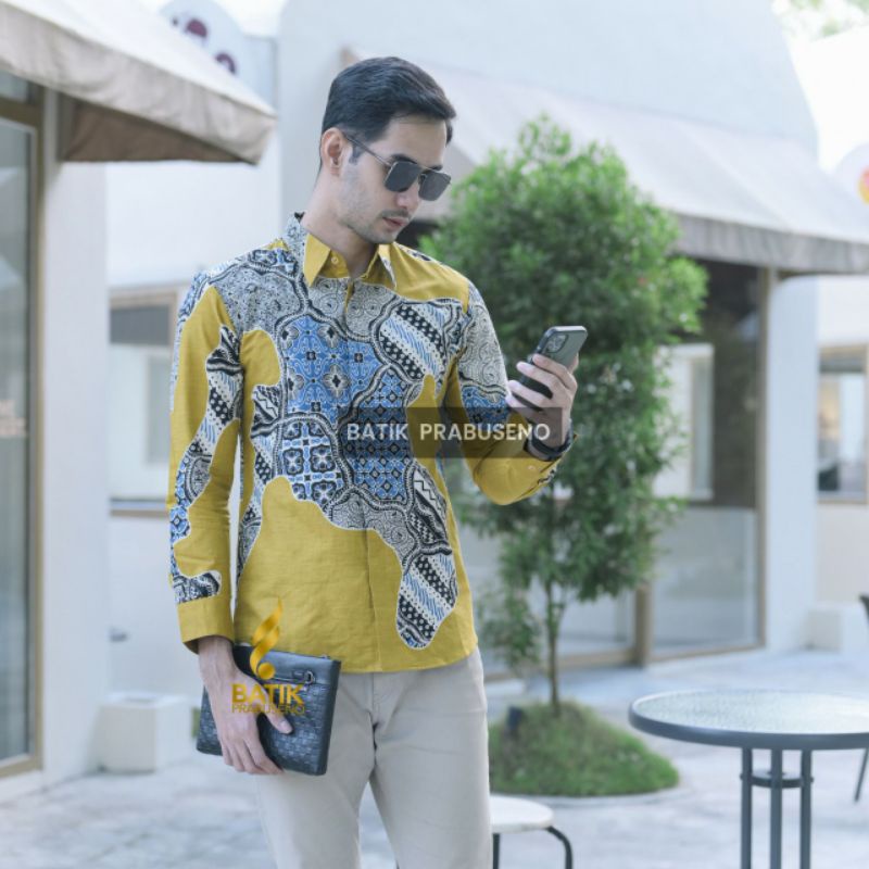 Kemeja Pria Reksa Reswara Batik Prabuseno Original Baju Atasan Pria Kemeja Pria Slimfit Batik Pria P