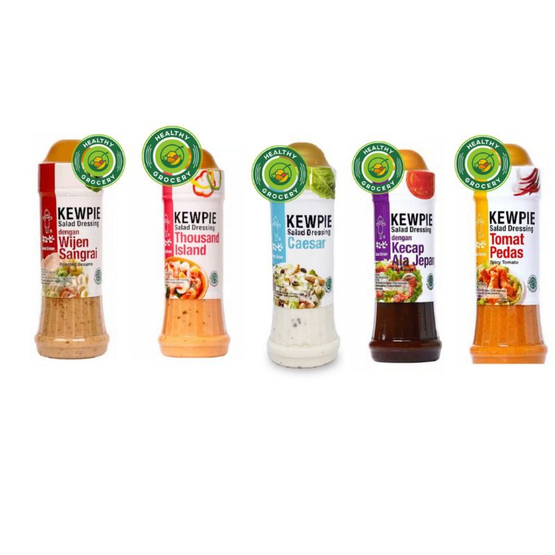 Kewpie Dressing Salad 200gr Thousand Island / Kewpie Wijen Sangrai / Caesar / Tomat Pedas / kecap Ala Jepang / salad dressing / bumbu salad / saus siram