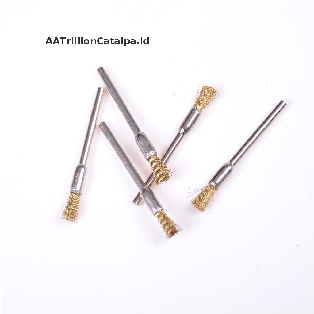 (AATrillionCatalpa) 5pcs / Set Sikat Kawat Kuningan 3mm X 5mm Untuk Poles / Pembersih Roda Rotary