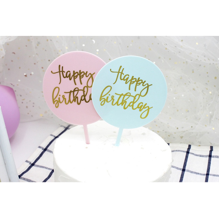 [✅READY STOCK] 2021 Topper Kue Ulang Tahun Selamat Tahun Baru opper Happy Birthday Acrylic Akrilik Cake  Penjualan Panas Mode