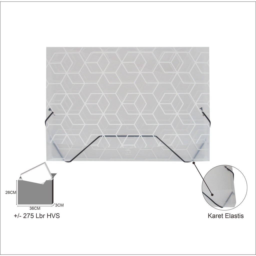 

Carry File Box Banded F4 (Folio) / Tas Dokumen / Map Dokumen Tali Karet Elastis Motif KUBUS EAGLE