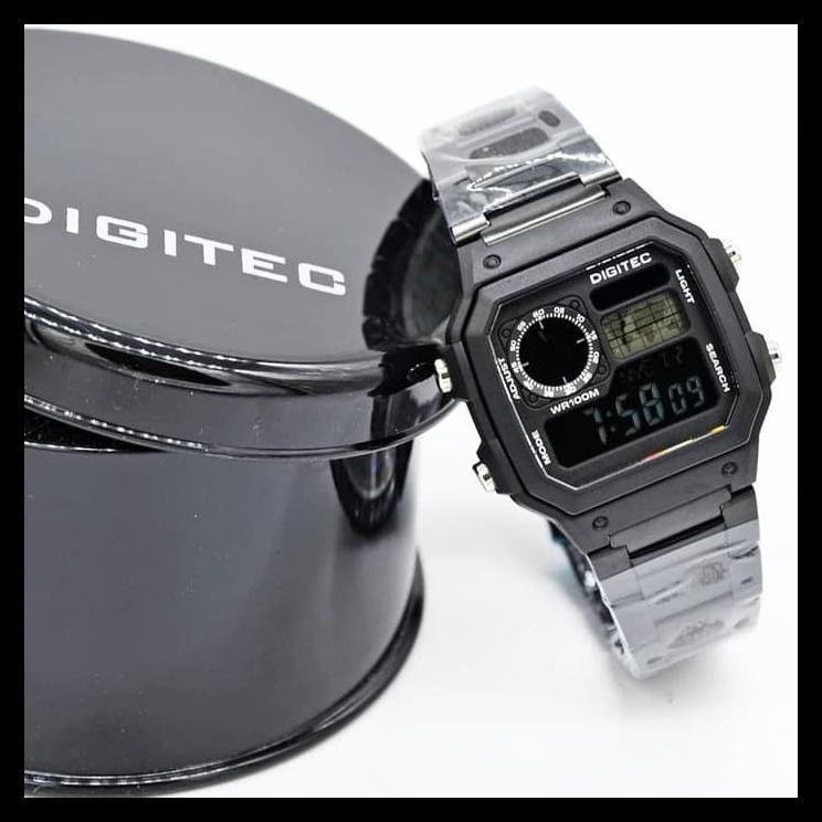 Jam Tangan Digitec Dg3081 Pria Original Stainless Steel Hitam