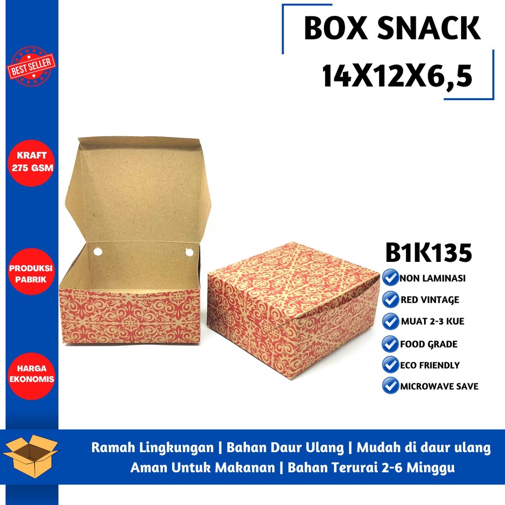 Box Snack Dus Kue Snack Box 14x12 (B1K135-14X12X6.5 Cm)