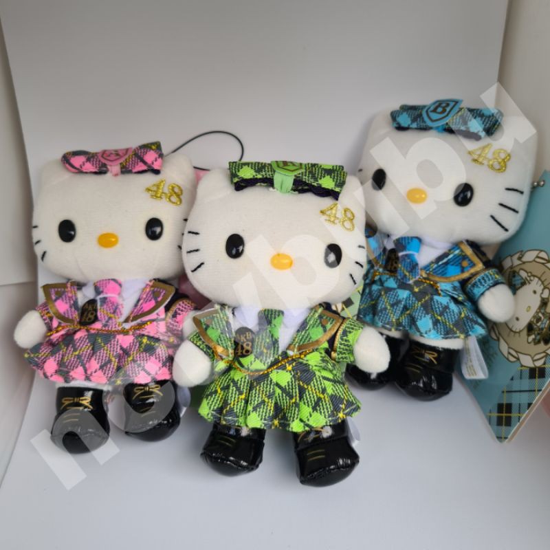 Hello Kitty AKB48 JKT48 Original Keychain Bag Charm Gantungan Tas Plush Doll Set SANRIO JAPAN Ori