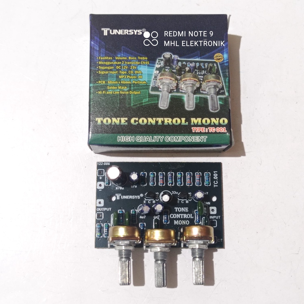 Tone Control Mono 2 Transistor Tunersys TC 001