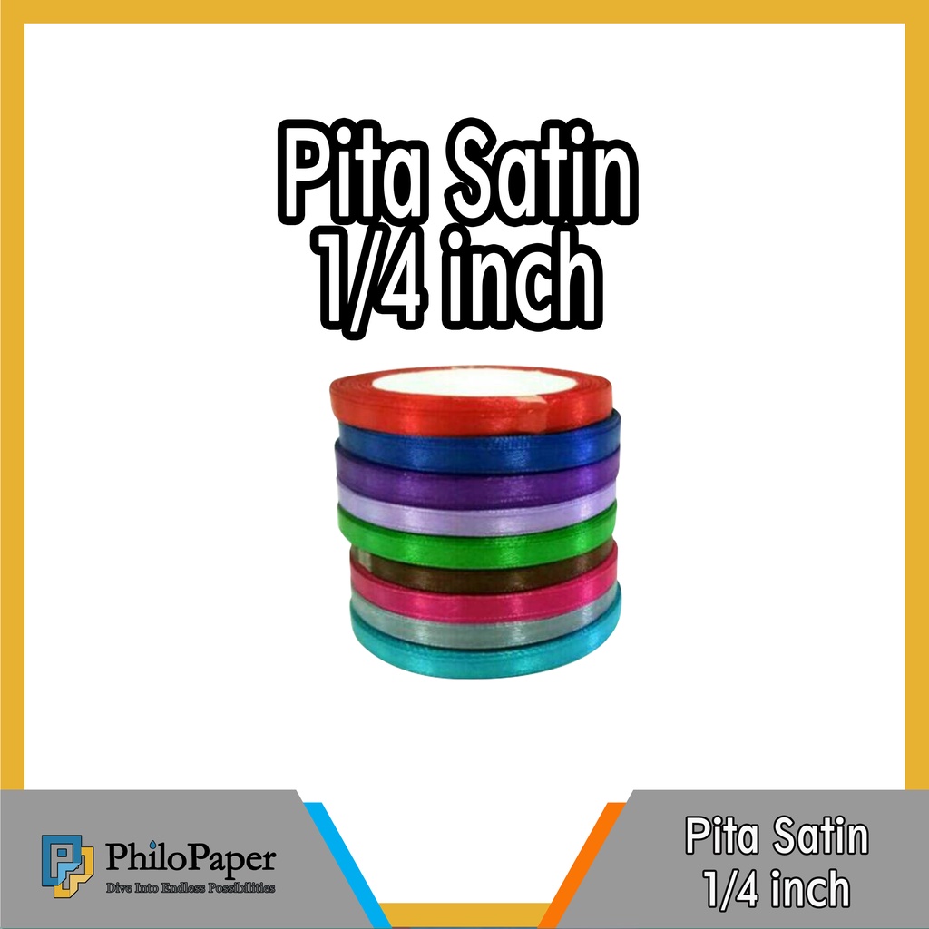 

ATK ~ Pita Satin 1 / 4 in Warna Warni