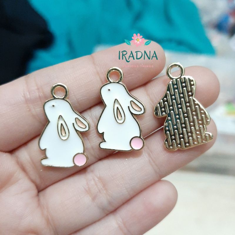 Bandul Kalung Gelang Keychain Bentuk Kelinci Putih Cute Rabbit