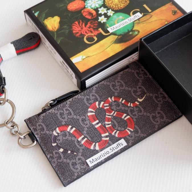 

Gc Card Holder Id Tag Snake Black Gantungan Kartu Kulit Hitam Gucci Terlaris