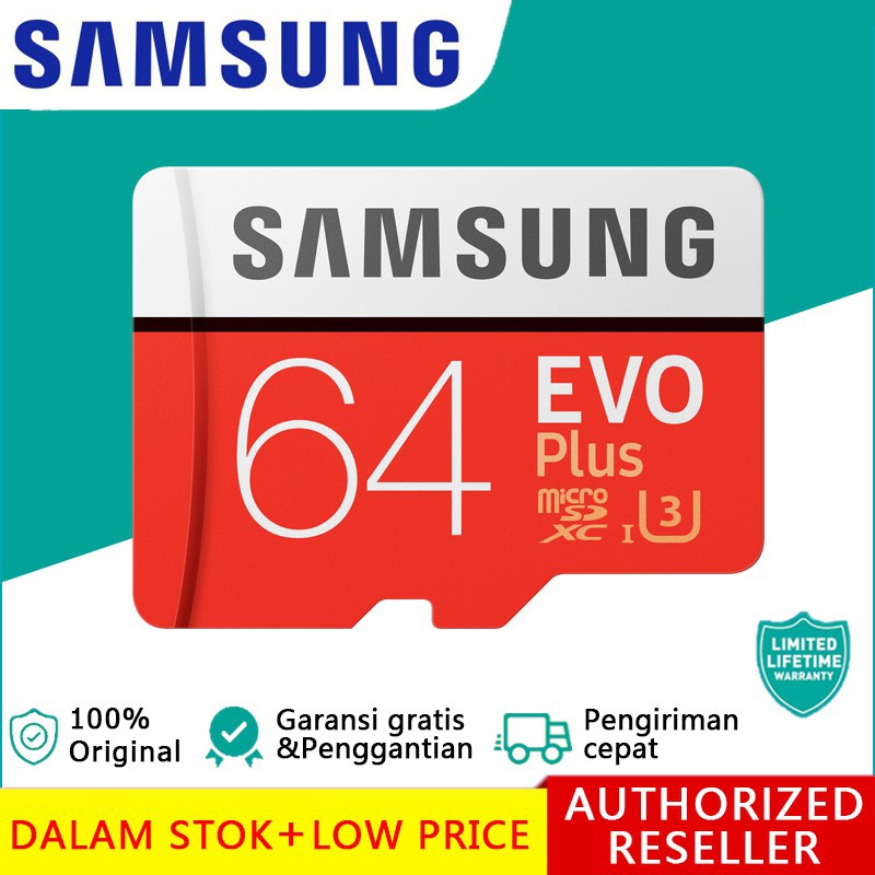 Micro sd Samsung Kartu Memori TF Class10 Kapasitas 128GB/256GB/512GB Memory card-64GB