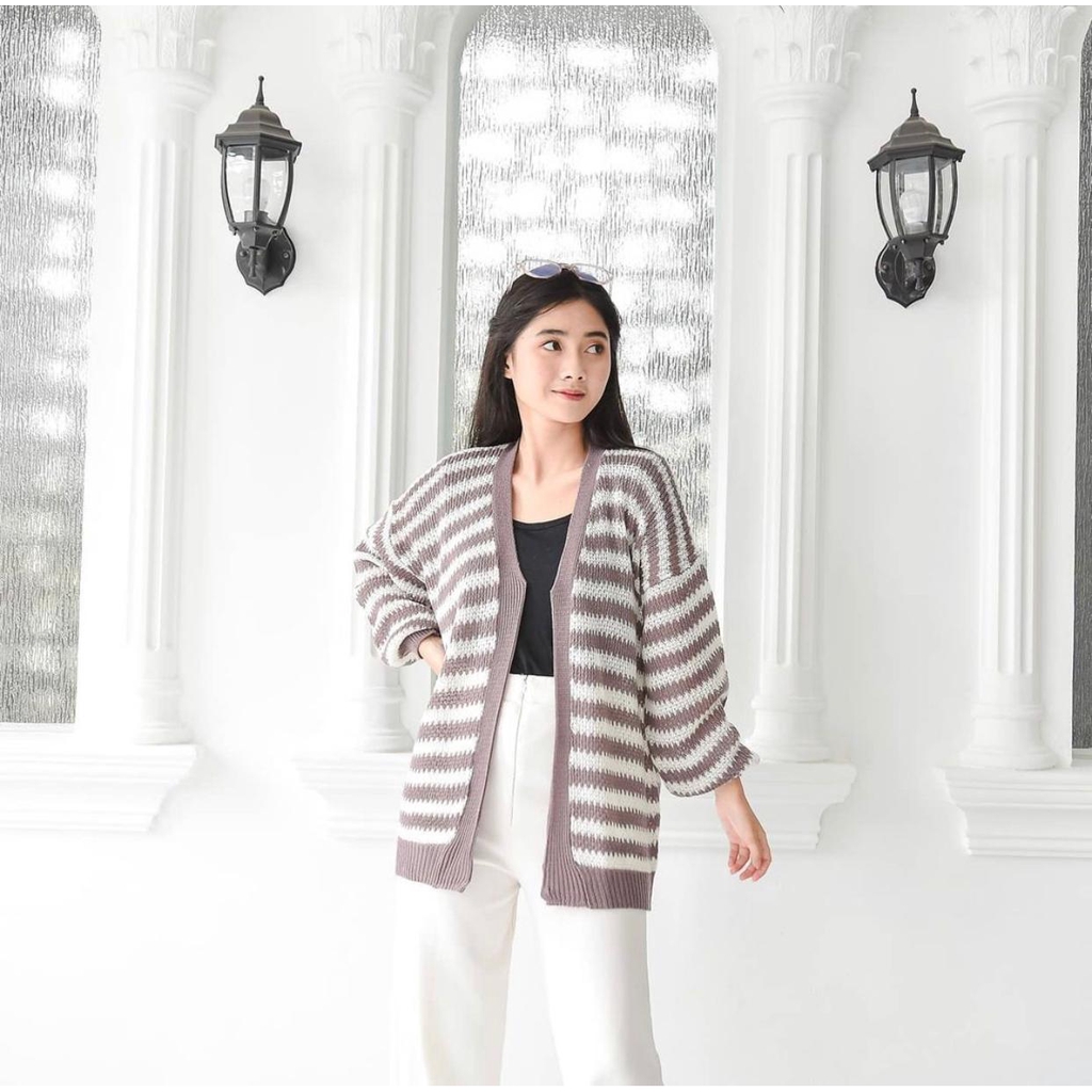 ZAHRA - Cardigan Wanita Rajut Halus Tribal OZZA BLASTER CARDY