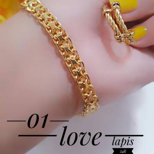 Xuping gelang cincin lapis emas 24k