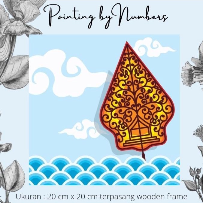 

DIY painting by number 20x20cm kerajinan tangan - WAYANG