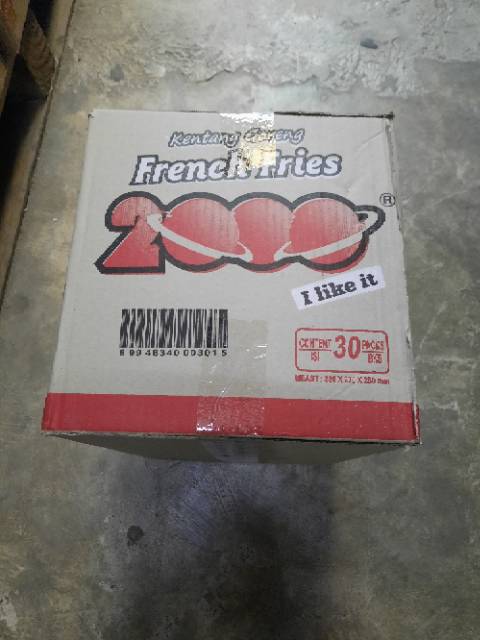 French Fries 2000 per dus atau 40bks @14 gr