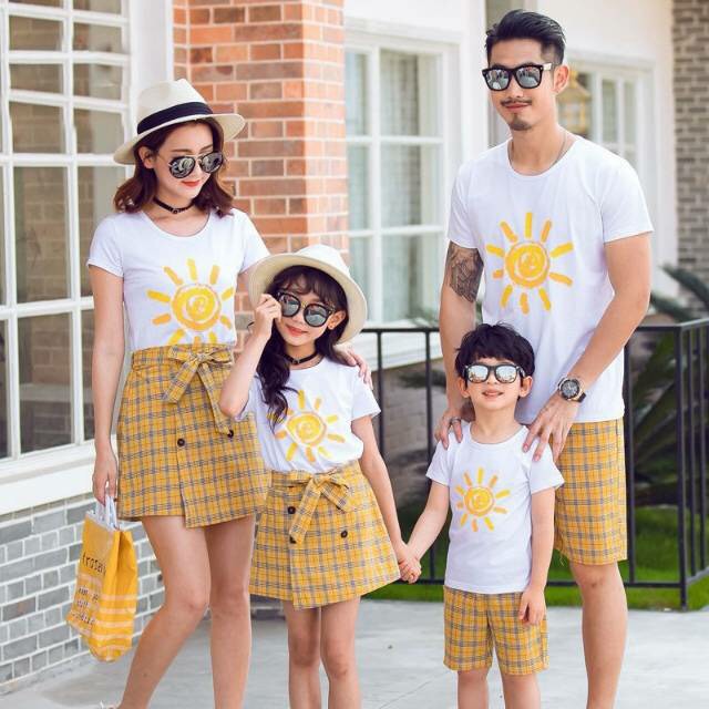 MYSTIQUE.ID - BAJU KAOS KELUARGA DAN ANAK ATAU COUPLE GAMBAR  SUN / MATAHARI LUCU