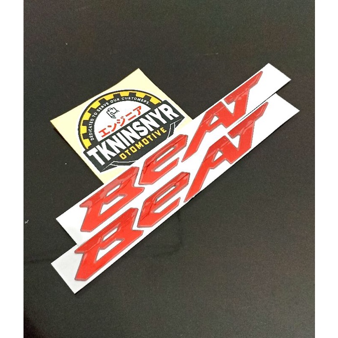 Emblem Logo Honda BeAT Deluxe Merah Sepasang