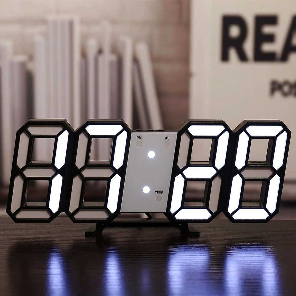 Jam Meja LED Digital Clock Temperature Date