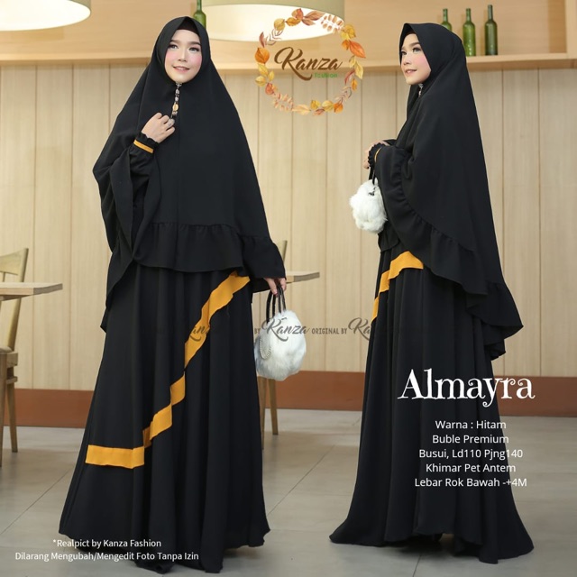 ALMAYRA SYARI SET KHIMAR BUSUI - DRESS GAMIS WANITA MUSLIMAH PREMIUM ORIGINAL BY KANZA FASHION (COD)