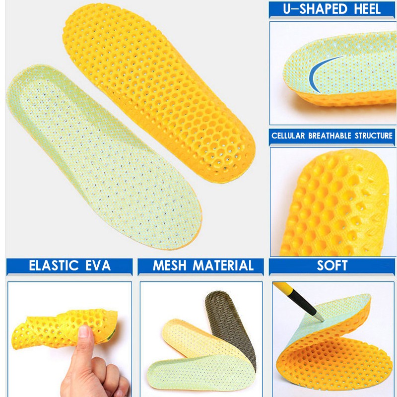 Elastisitas Penyerapan Guncangan Non-Slip Bernapas Olahraga Sol Pria &amp; Wanita Sepatu Pad Bantal 35-45