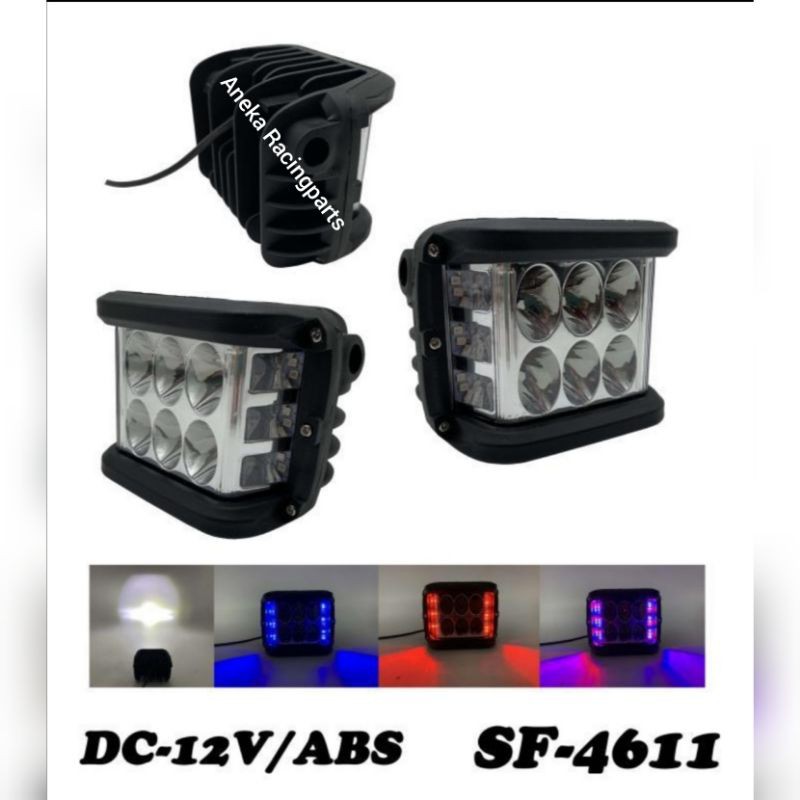 lampu tembak 6 mata led besar plus strobo dan senja super terang klx crf wr nmax dll / lampu sorot