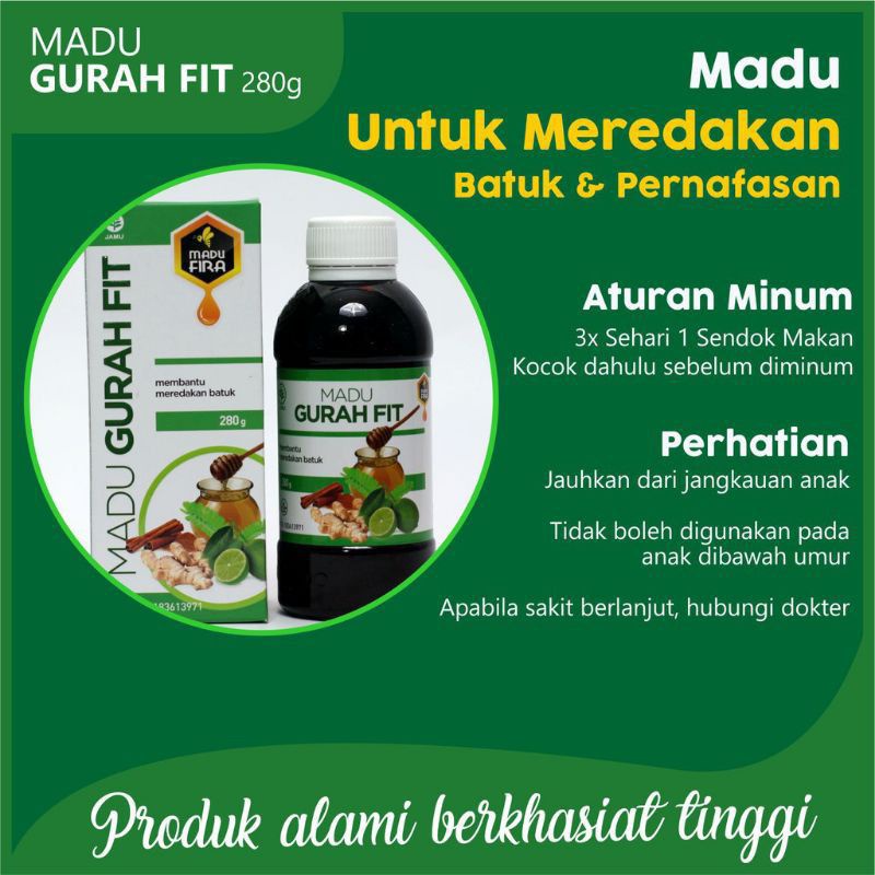 Bisa COD - MADU GURAH FIT - gurahfit - madu untuk bronkitis - radang tenggorokan - batuk gurah flu - sesak napas-3
