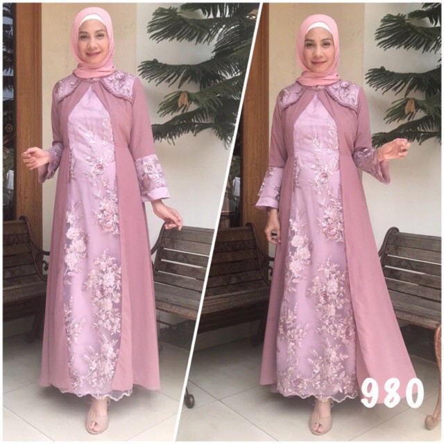 BEST SELLER   Gamis pesta jemia 980 ( OREN XL , NUDE M, coklat L )⛔️⛔️SALE 235rb⛔️⛔️   Gamis Cantik