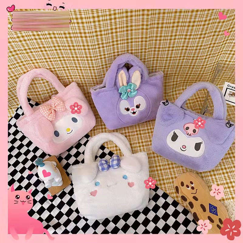 cod★ready★ Shoulder Tote Bag Motif Boneka Kelinci Piyopiyo Tas Selempang Bahu Bahan Bulu Bludru Plush Fluffy Fur Sling Bag Rabbit Wanita globallagilaku