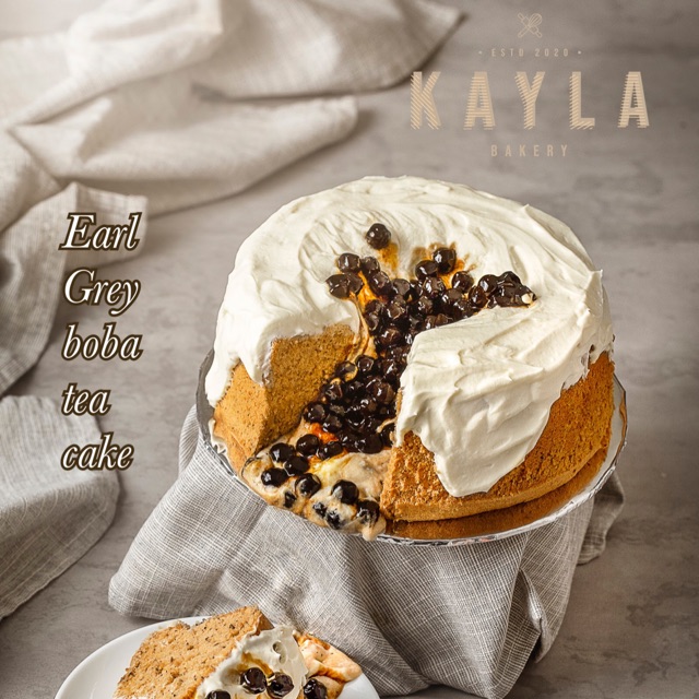 

[KAYLA BAKERY] Chiffon Earl Grey Boba Tea Cake