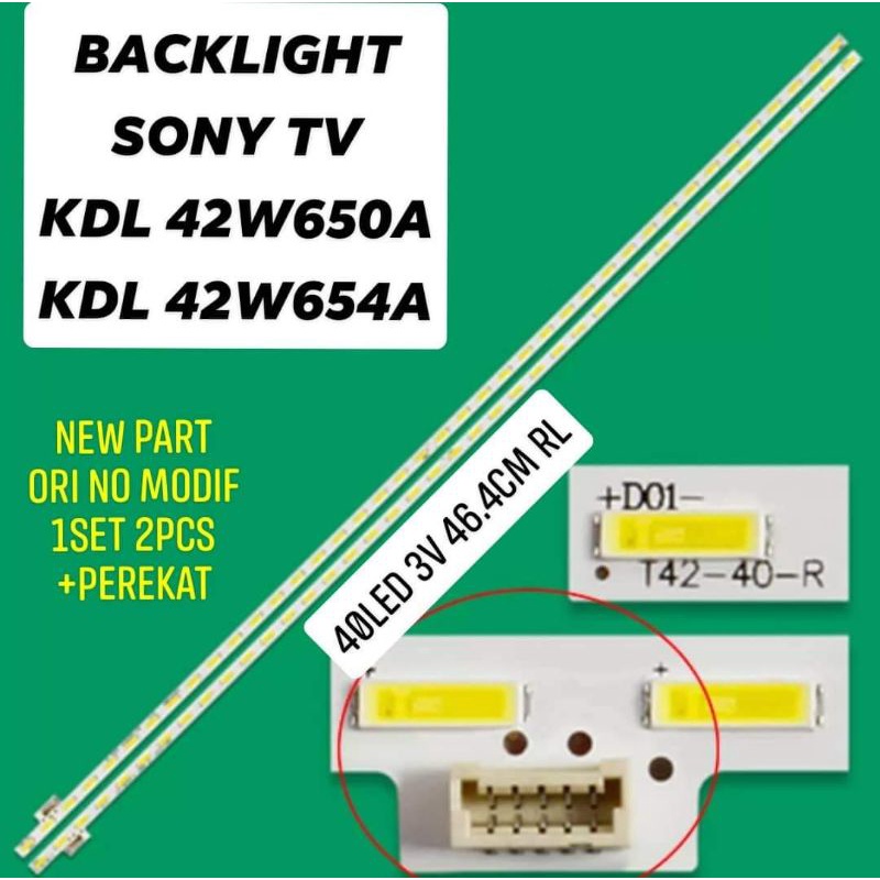 LAMPU LED BL BACKLIGHT TV SONY KDL-42W650A KDL-42W650 42W650A 42W650 42W 40LED