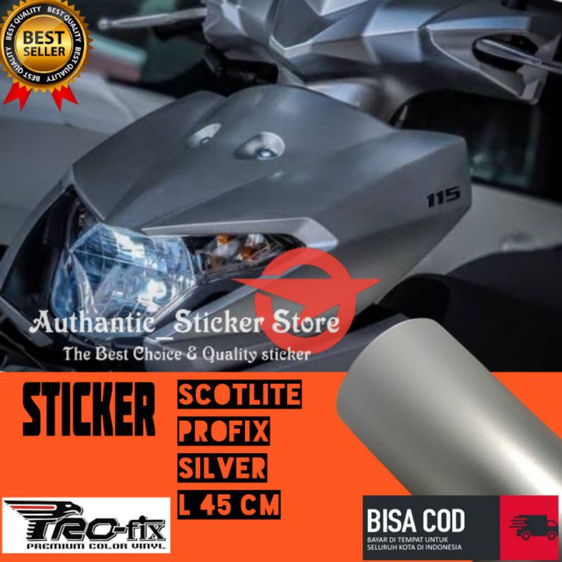 stiker skotlet silver merk profix scotlite silver doff untuk motor mobil