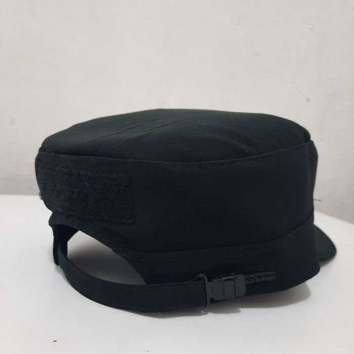 Topi Komando Bintara Polri Bordir Logo Tribrata Hitam Twist Halus Premium