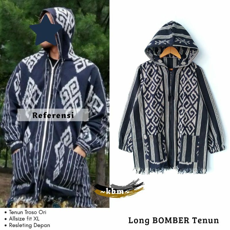 Hoodie Bomber Tenun Troso Asli Jepara