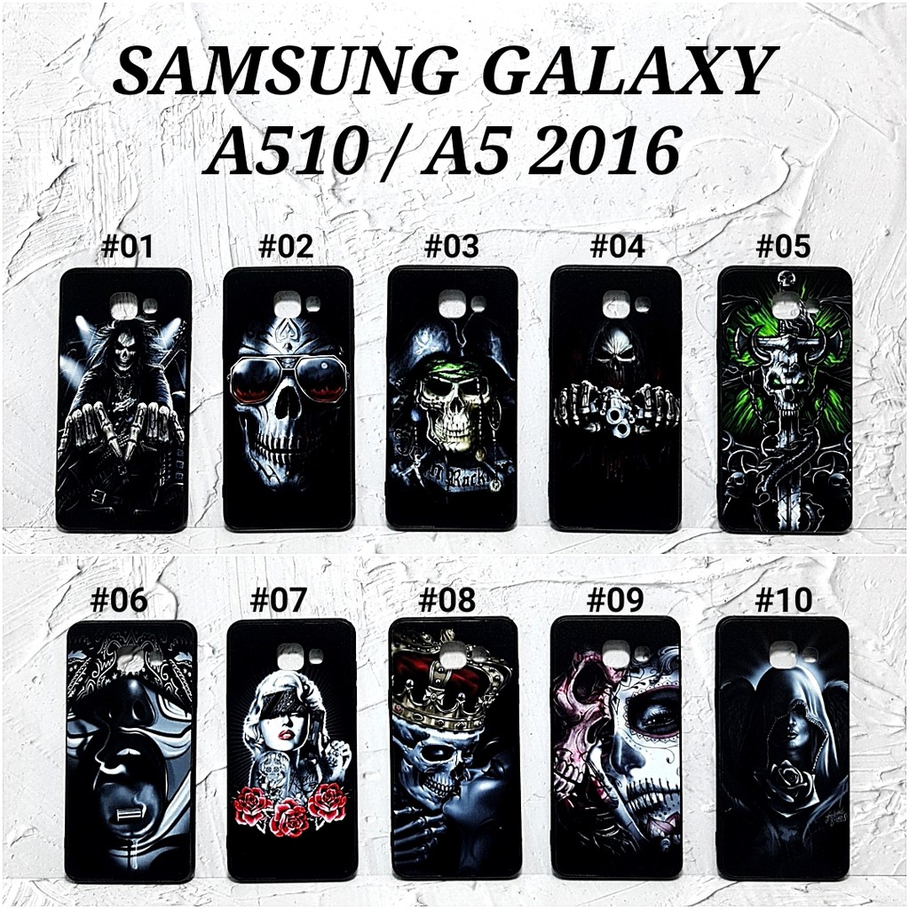 [ BUY 1 GET 1 FREE ] FHO - SAMSUNG A510 A5 2016 A520 A5 2017 A6 2018 A6 PLUS A750 A7 2018 | HOROR Soft Hard Case Skull