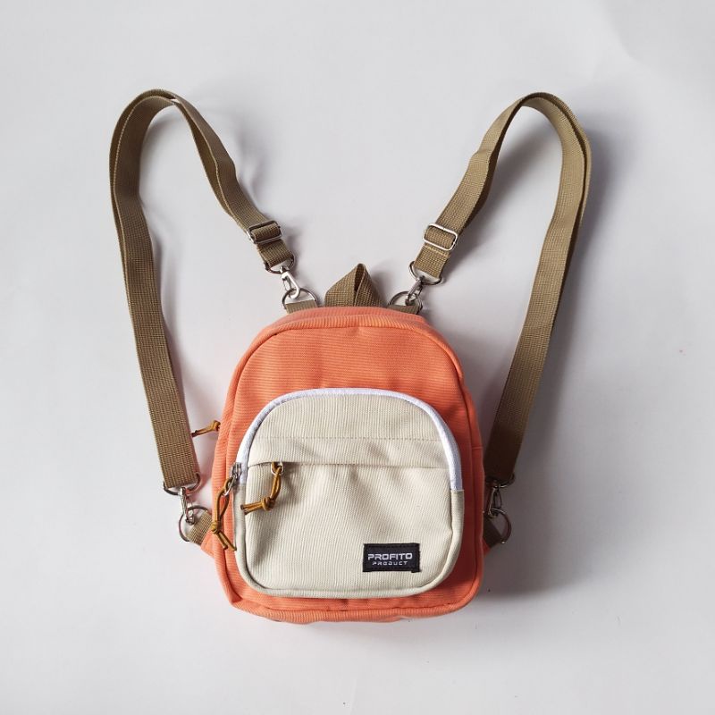 Tas Ransel Mini Multifungsi 3 in 1 Series-Peach
