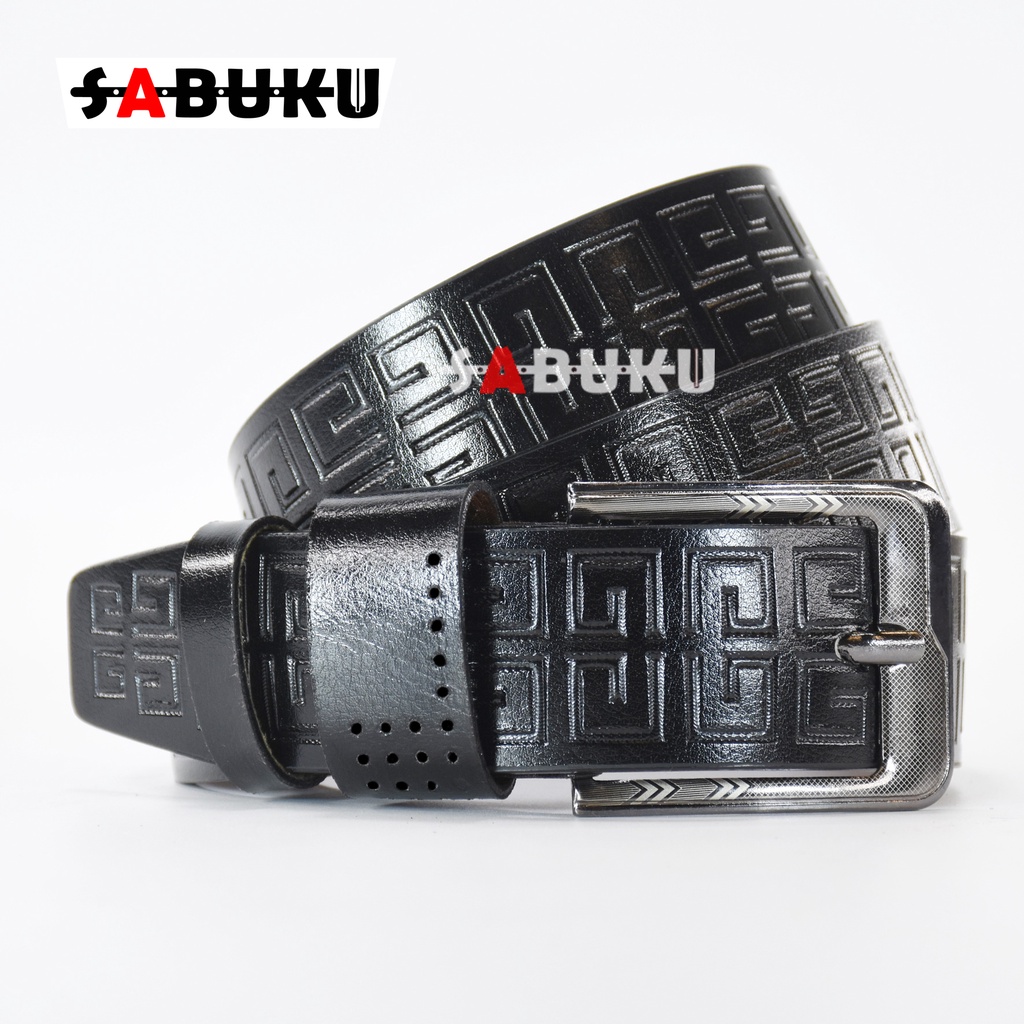 Ikat Pinggang pria Sabuk Model Jarum Kulit Sintetis Men Belt Sabuk Clasic Gesper Pria -170