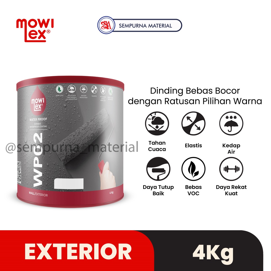 Cat Mowilex Exterior WP02 Waterprof 4kg - Putih